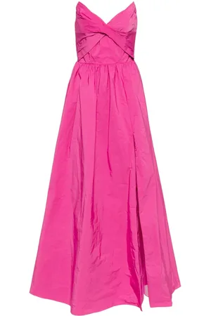 Marchesa Notte Pleated-detailing gown
