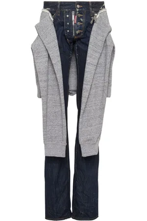 Dsquared2 Layered cotton denim jeans