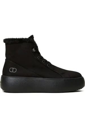 Twin-Set Faux-fur lined high-top sneakers