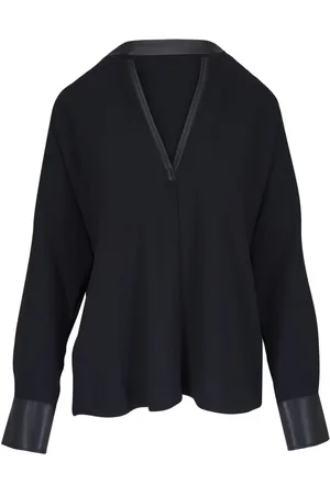 Vince Satin-trim blouse