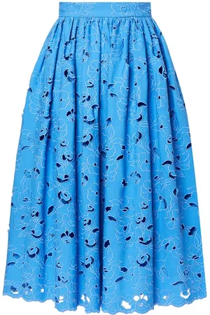 Erdem Floral-embroidered midi skirt