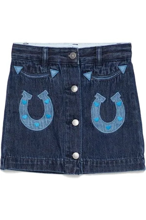 Stella McCartney Horse-appliqué denim skirt