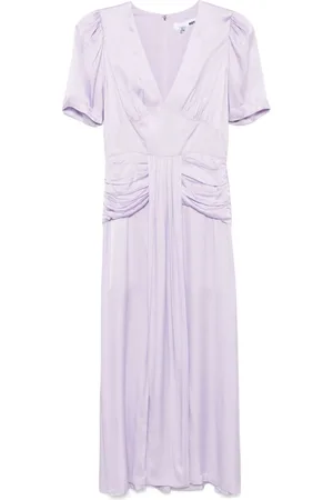 ROTATE Satin V-neck midi dress
