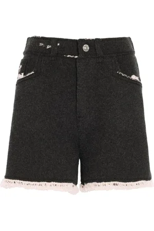 Barrie Fine-knit fringe-detail shorts
