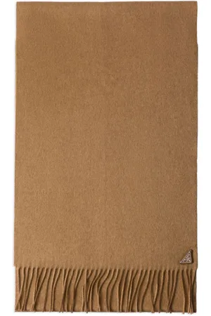 Prada Logo-plaque silk-cashmere scarf