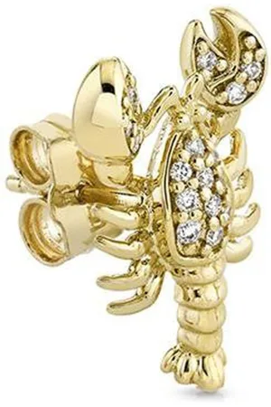 Sydney Evan 14kt yellow Lobster earrings