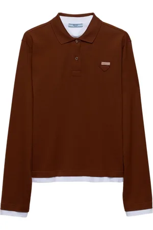 Prada Triangle-logo layered polo shirt