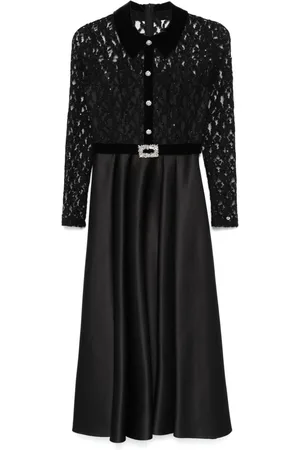 NISSA Crystal-embellished taffeta midi dress
