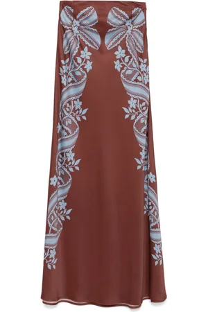 La DoubleJ Mix-print midi skirt