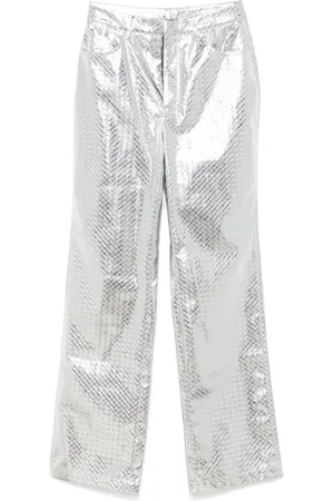 ROTATE Braided straight-leg trousers
