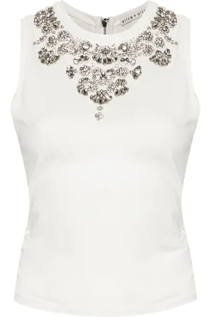 ALICE+OLIVIA Rhinestone-embellished tank top
