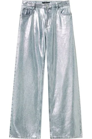 Twin-Set Wide-leg coated jeans