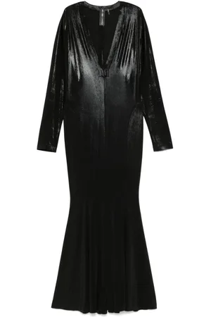 Norma Kamali V-neck fishtail dress