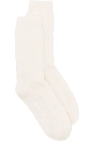 N.PEAL Cable-knit cashmere socks