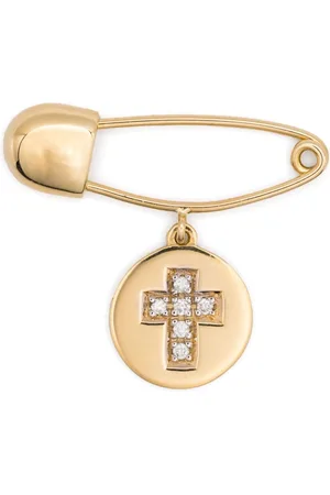Brumani 18kt yellow diamond cross pin