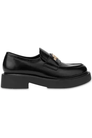 Moschino 35mm logo-plaque leather loafers