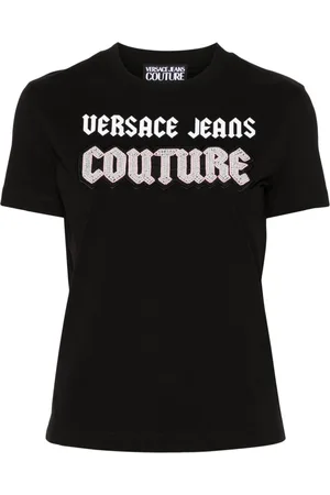 VERSACE Bead-embellished cotton T-shirt