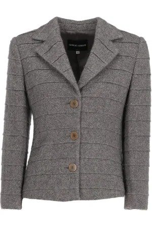Giorgio Armani 2000 ribbed single-breasted jacket