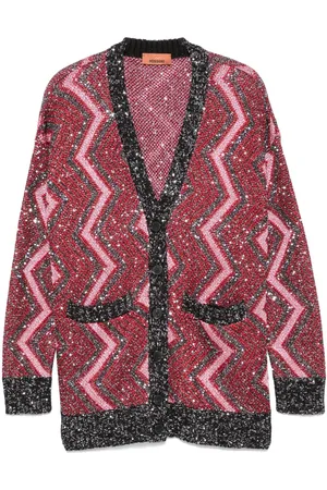 Missoni Sequin-embellished zigzag-design cardigan