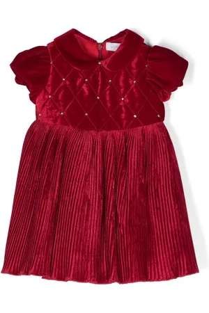 MONNALISA Velvet plissé dress