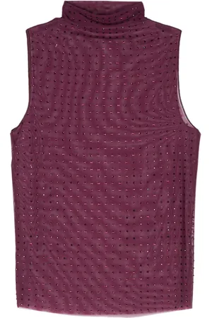 Pinko Rhinestoned tulle top