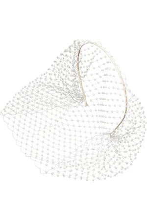 Jennifer Behr Britton faux pearl-embellished voilette