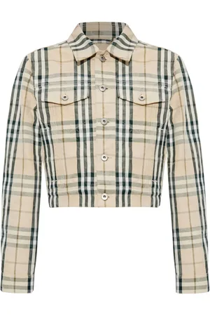 Burberry Check pattern cropped jacket