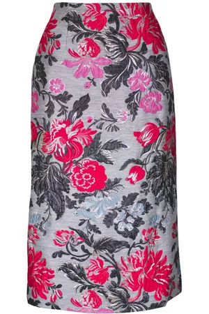 Carolina Herrera Floral-jacquard midi skirt