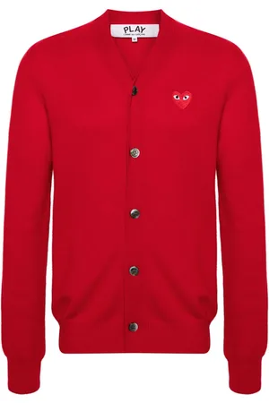 Comme des Garçons Logo-appliqué wool cardigan