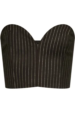 Gestuz Pinstripe lurex crop top