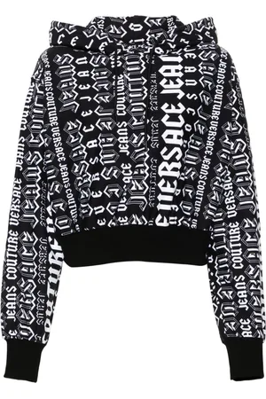 VERSACE Logo-print cotton hoodie
