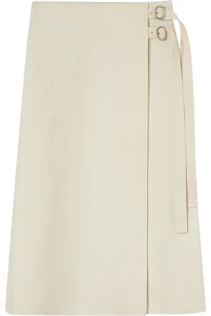 Jil Sander Wrap-design wool midi skirt
