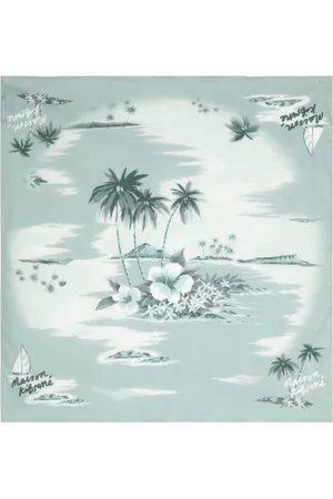 Maison Kitsuné Island-print cotton scarf