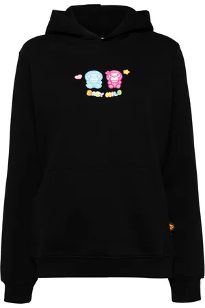A Bathing Ape Logo-print long-sleeved hoodie