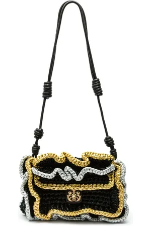 Isla Ibiza Logo-plaque woven shoulder bag
