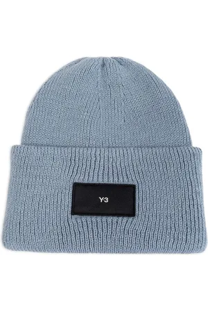 Y-3 Logo-patch rib knit beanie