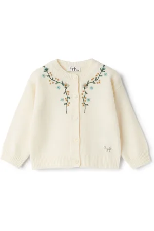 Il gufo Floral-embroidered cardigan