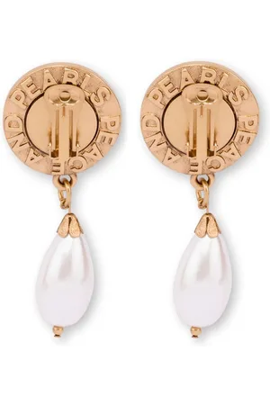 Moschino Peace and Pearls drop earrings