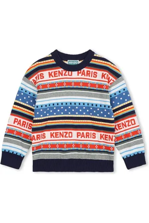 Kenzo Logo-jacquard intarsia-knit jumper