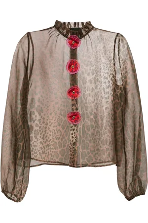 Cynthia Rowley Leopard-print silk blouse