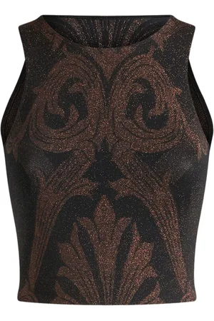 Etro Metallic jacquard tank top