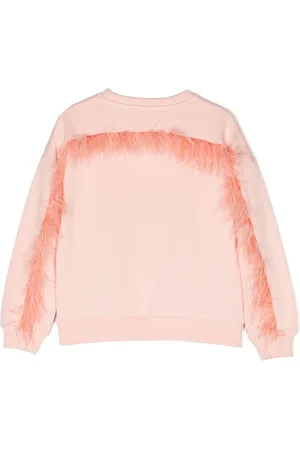 Le pandorine Feather-detailing organic cotton sweatshirt