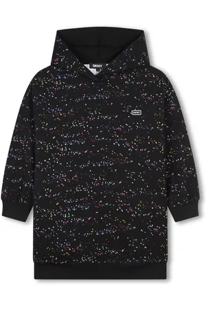 DKNY Logo-patch hooded dress