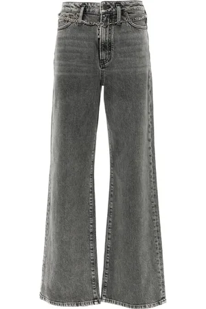 Maje Chain-belt wide-leg jeans