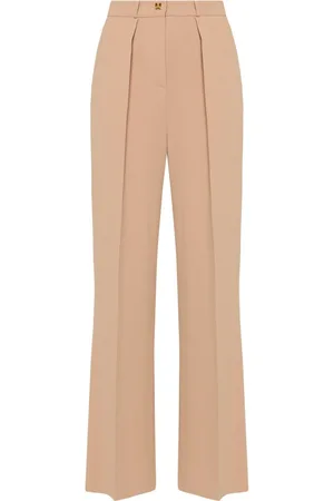 Elisabetta Franchi Emblem crepe straight trousers