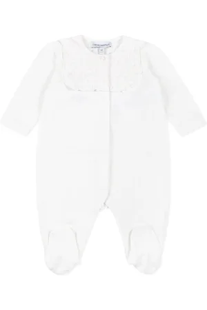 Emporio Armani Bib-collar cotton babygrow set