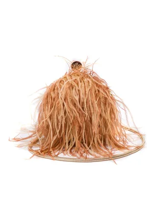Isla Ibiza Lily feathered shoulder bag