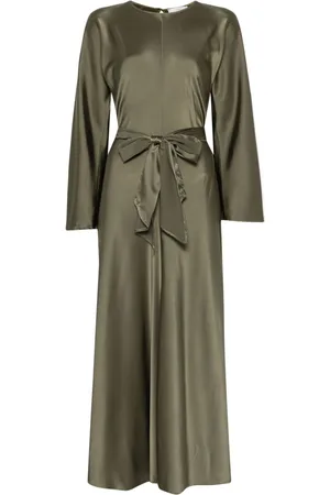 FORTE FORTE Belted satin maxi dress