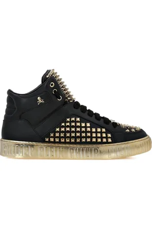 Philipp Plein Mid-Top Leather Sneakers