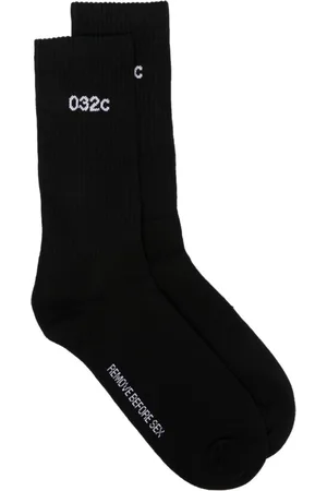032c Intarsia-slogan socks